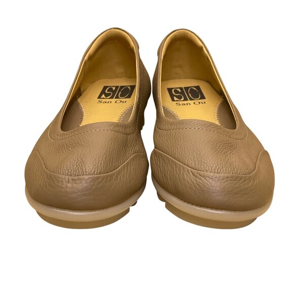 San Ou Women’s Brown Leather Casual Slip-On Shoes Size EU37/US6 - Picture 2 of 8